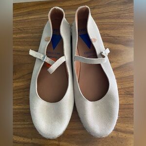 Verbenas Cendra Tan Suede Leather Mary Jane Espadrilles Flats Shoes EU 42 US 11